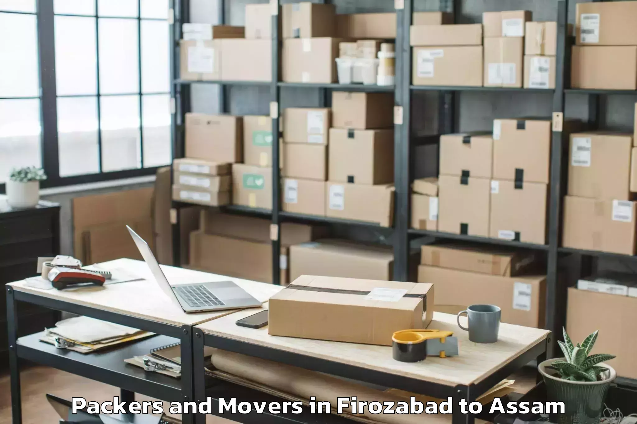 Professional Firozabad to Pachim Nalbari Packers And Movers